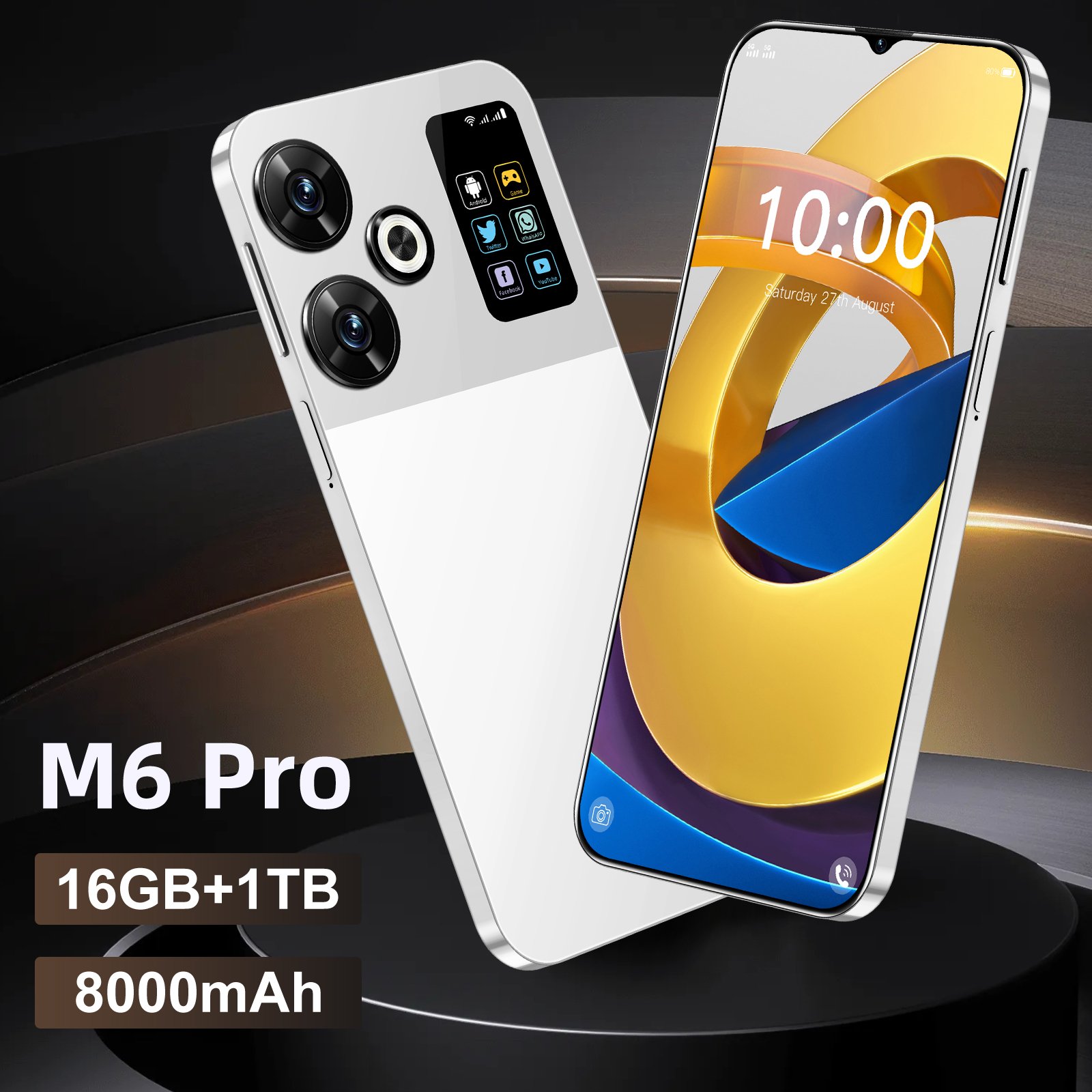 Wholesale Powerhouse 5G M6 Android Phones with Dual SIM 16GB RAM 1TB Storage and Advanced Face & Fingerprint Security